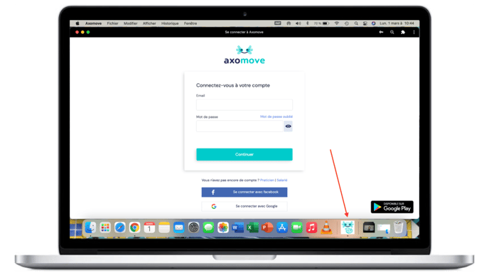 Axomove est installé sur Mac, vous pouvez la retrouver dans le Launchpad